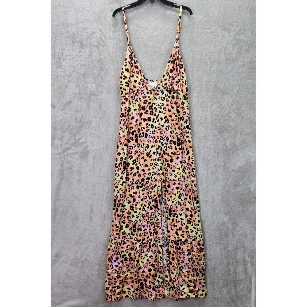 Bar III Swim Cover Up Womens Small Maxi Animal Print Sleeveless Summer Beachy